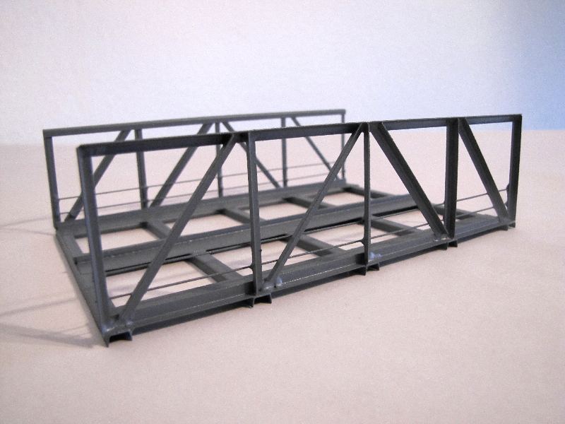 Hack 10060 - V15-2 - Vorflutbrücke 15cm, 2-gleisig, grau