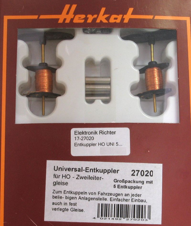 Herkat 27020 - 5 Universalentkuppler für 2 Leiter DC H0