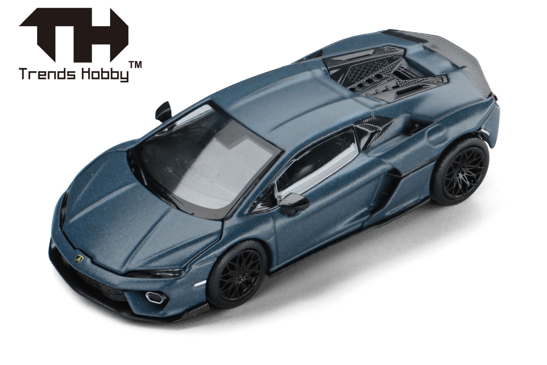 Herpa 864TH000009 - Trends Hobby: Lamborghini Temerario- mattblau, Motorabdeckung abnehmbar