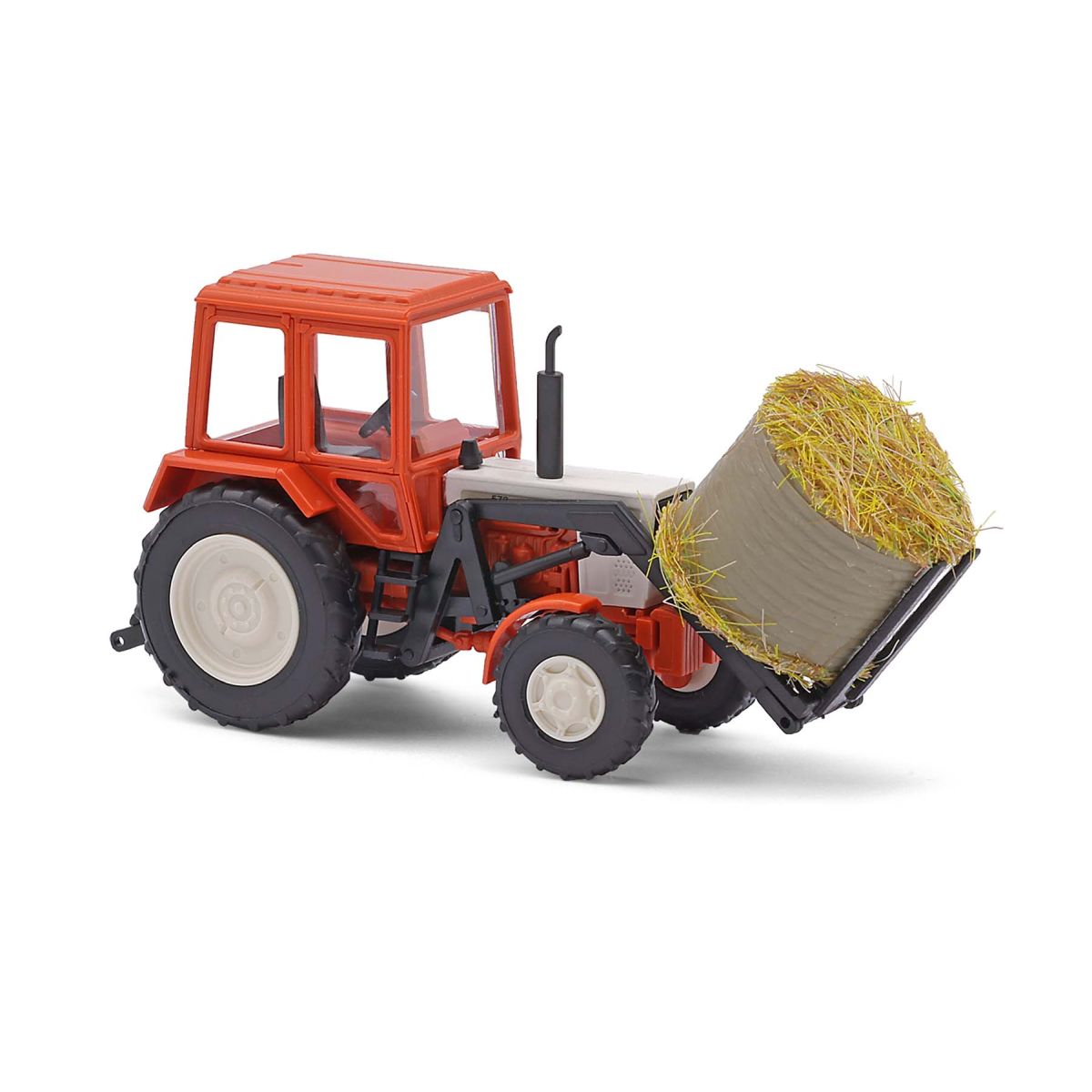 Busch 51318 - Traktor Belarus MTS-82 mit Frontlader und Strohballen, Bj. 1979