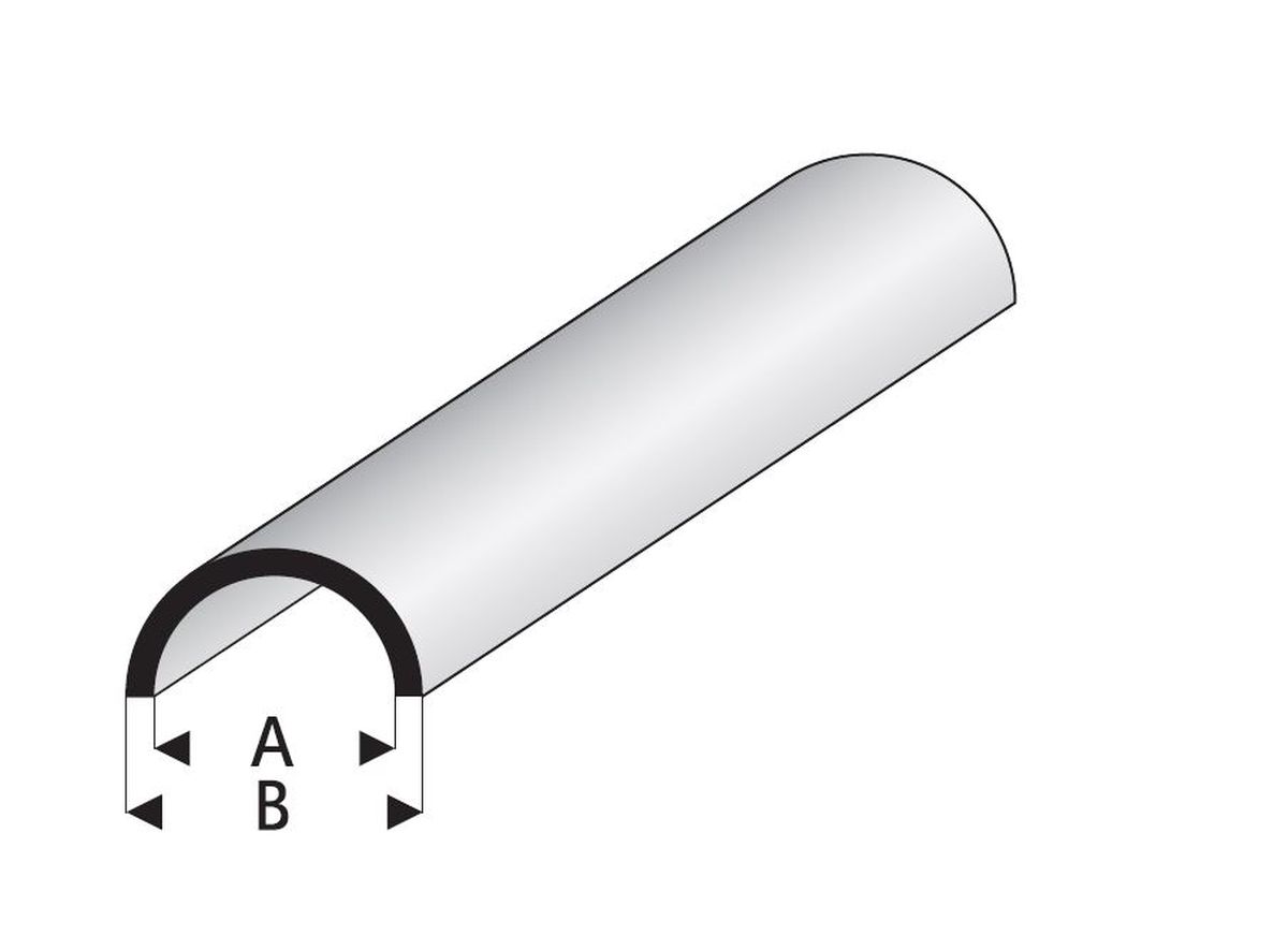 Maquett 403-52 - Profil, halbrund hohl, Länge 100cm, 1,5 x 3,0mm