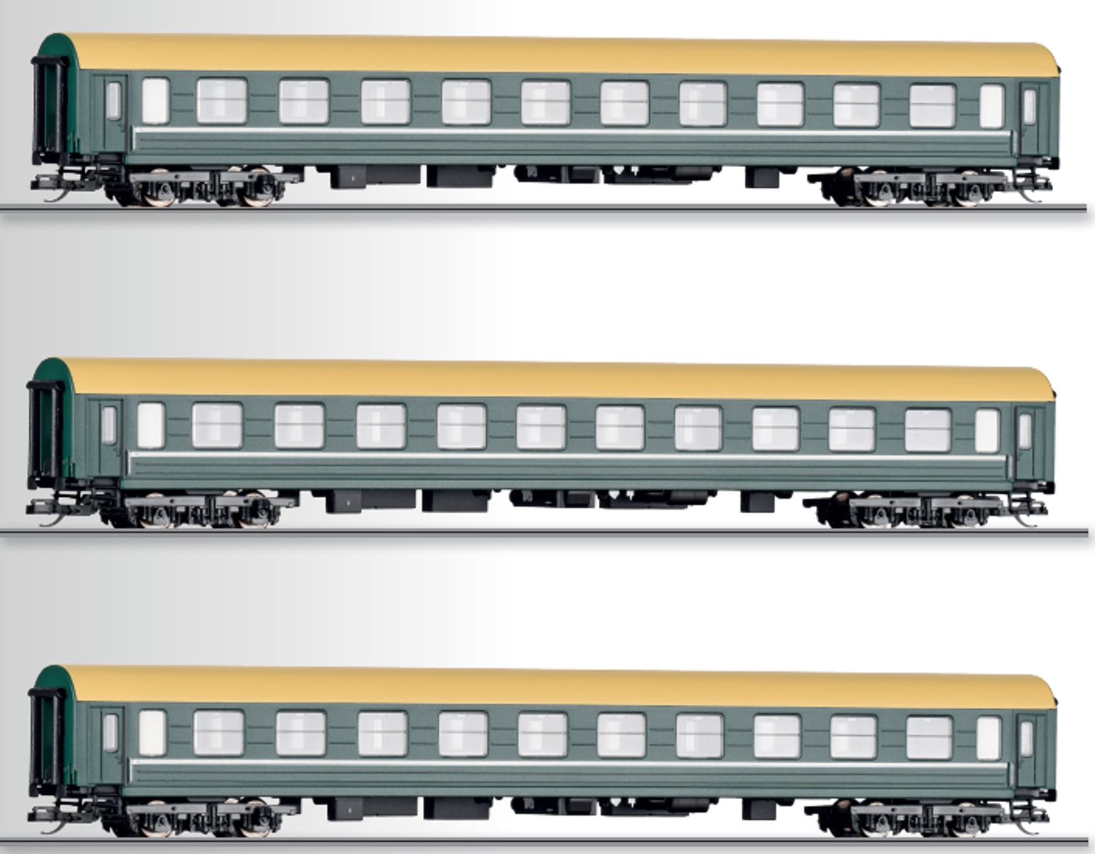 Tillig 01096 - 3er Set Personenwagen 'Filmzug', DBAG, Ep.V