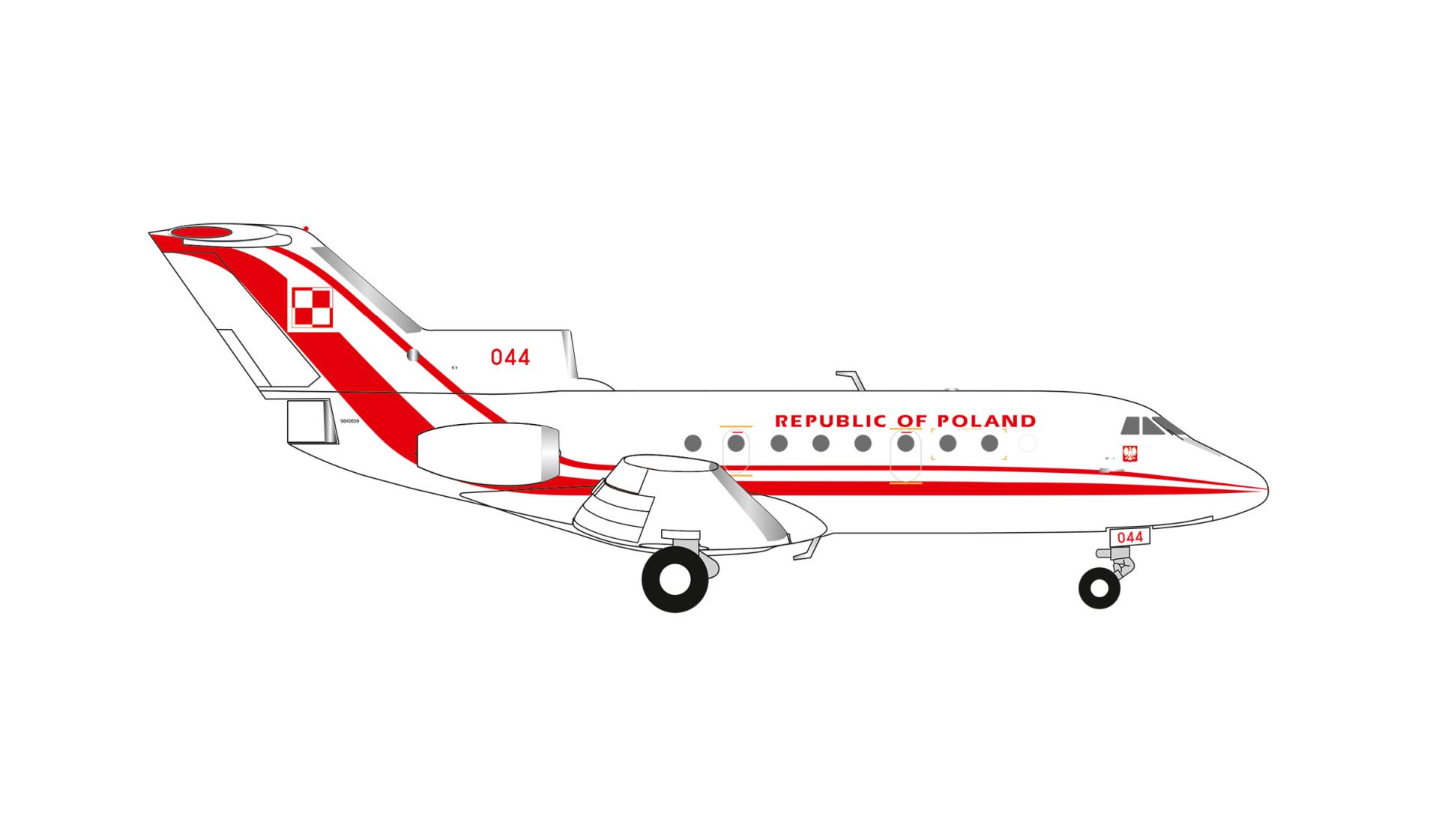 Herpa 574235 - Republic of Poland Yakovlev Yak-40 - 044