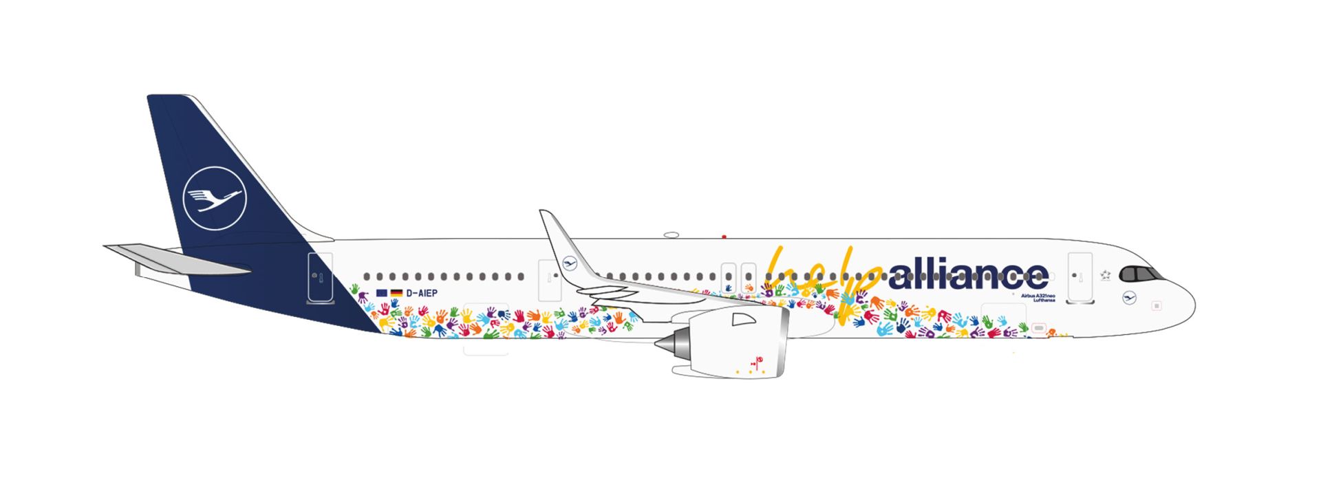 Herpa 538961 - Lufthansa Airbus A321neo "Help Alliance" - D-AIEP