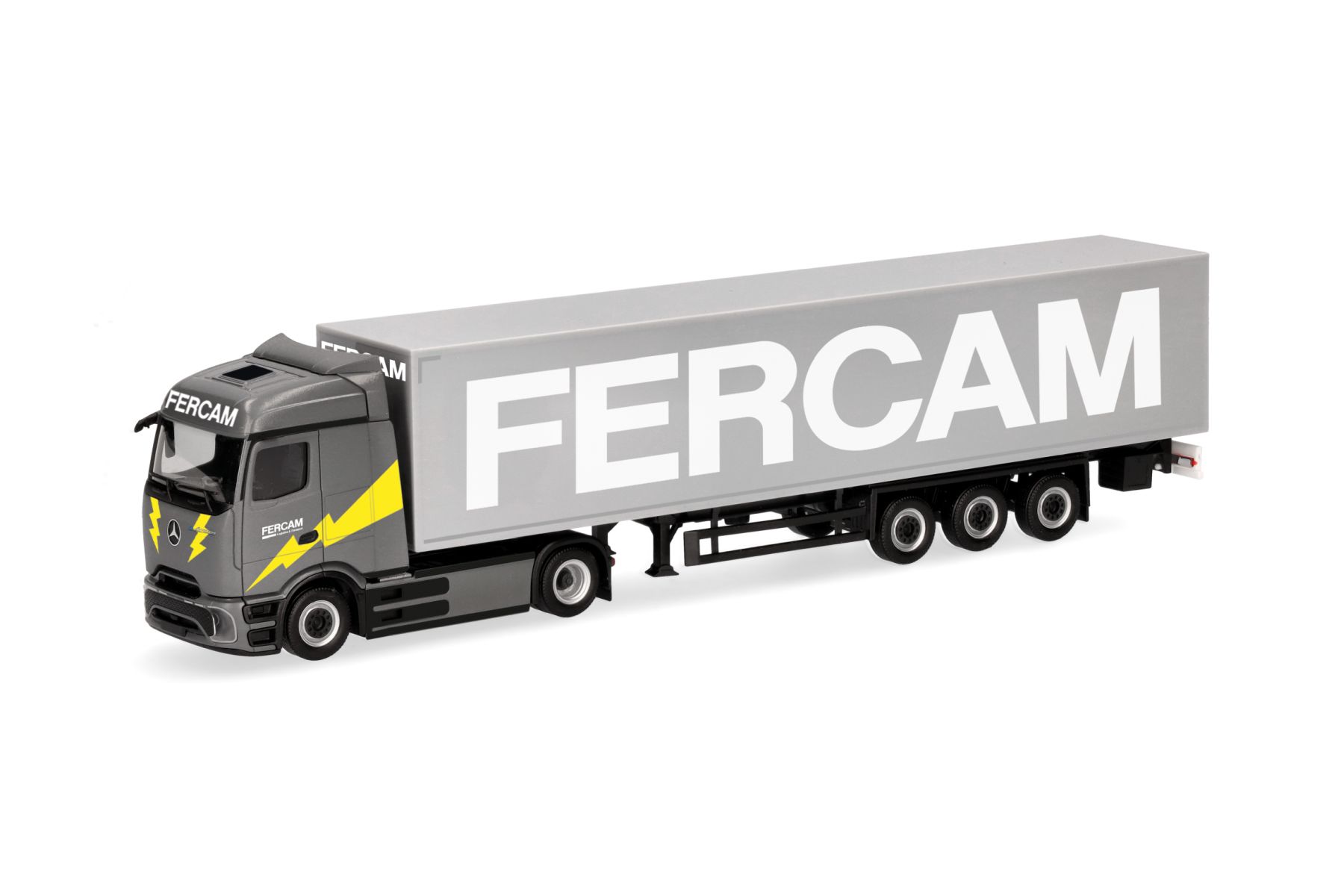 Herpa 320184 - MB eActros 600 ProCabin Streamspace Gardinenplanen-Sattelzug "Fercam" (Italien)