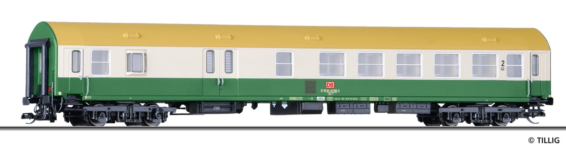 Tillig 16499 - Reisezugwagen 2. Klasse mit Gepäckabteil BDs 275, Typ Y/B 70, DBAG, Ep.V