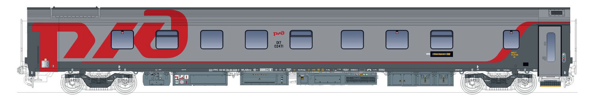 L.S. Models LS48116 - Schlafwagen WLABmz, CH-FPC, RZD, Ep.VI, 2. BN