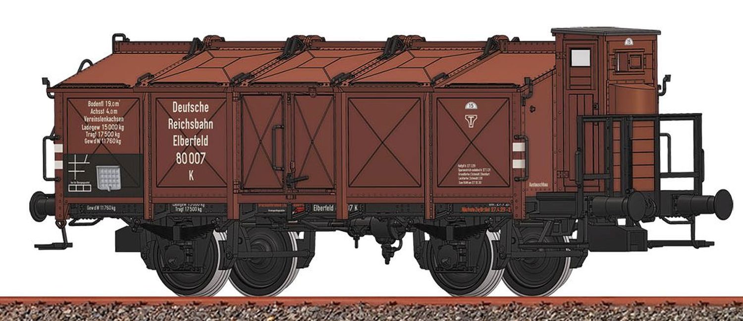 Brawa 50538-A25 - Klappdeckelwagen K Elberfeld, DRG, Ep.II
