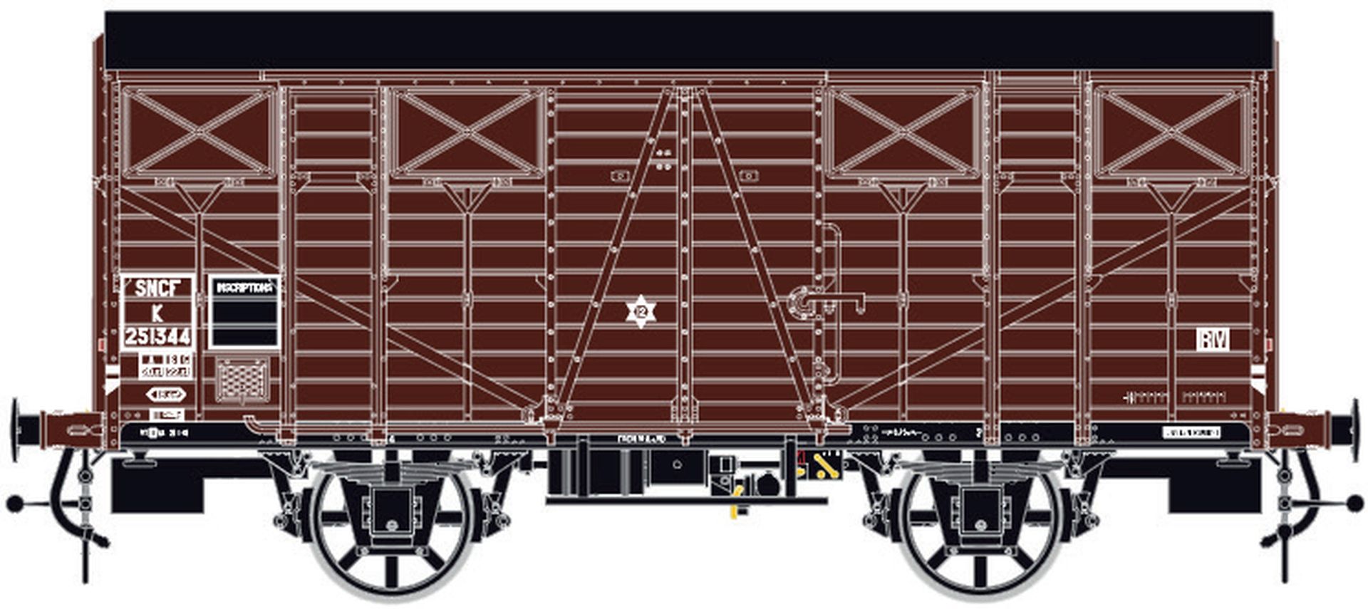 L.S. Models 31312 - Gedeckter Güterwagen K 19 OCEM, SNCF, Ep.IIIb