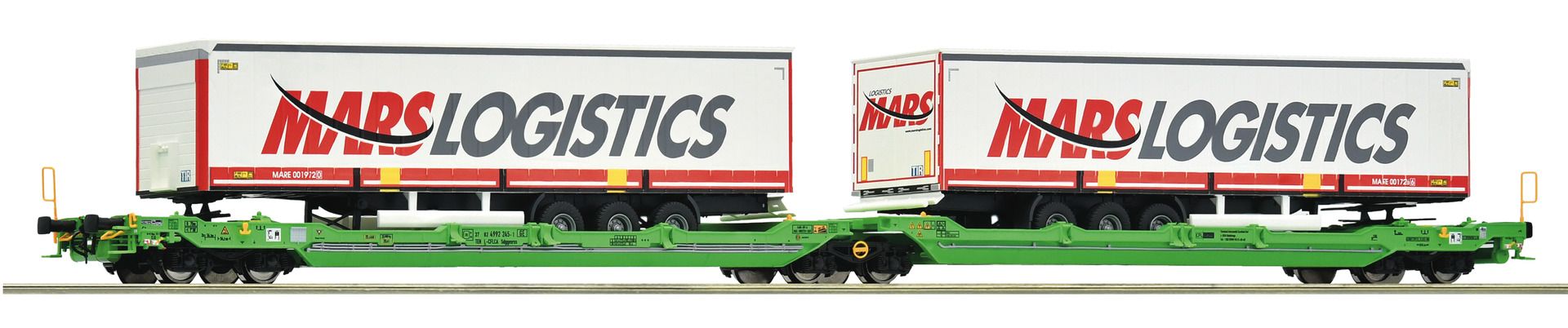 Roco 6600005 - Doppeltaschen-Gelenkwagen mit LkW-Aufliegern, T3000e, Sdggmrss, CFL Cargo, Ep.VI