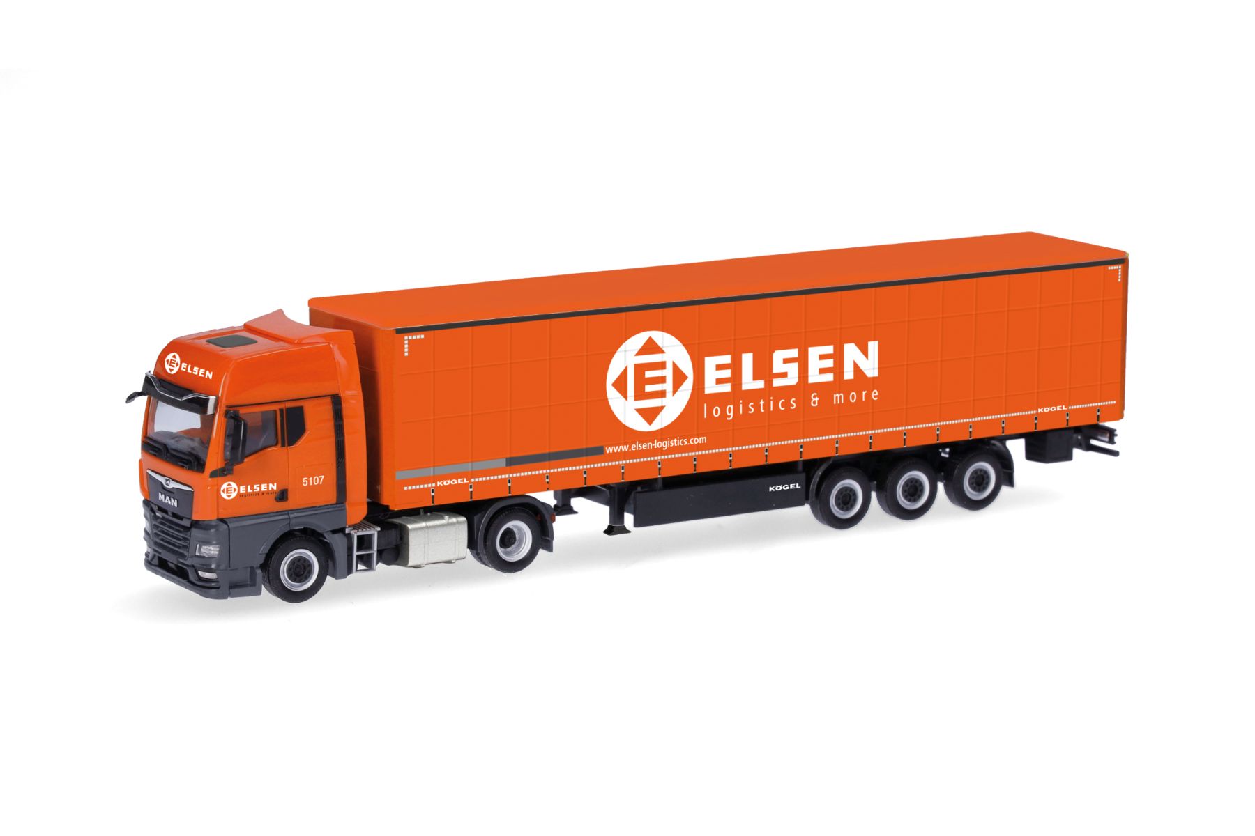 Herpa 321150 - MAN TGX GX Gardinenplanen-Sattelzug "Elsen"