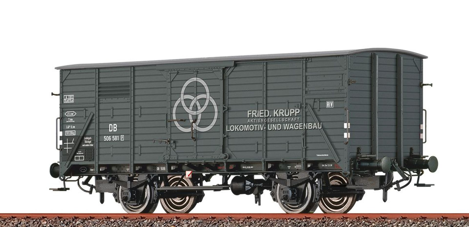 Brawa 50957 - Gedeckter Güterwagen G10, DB, Ep.III 'Krupp Stahl'