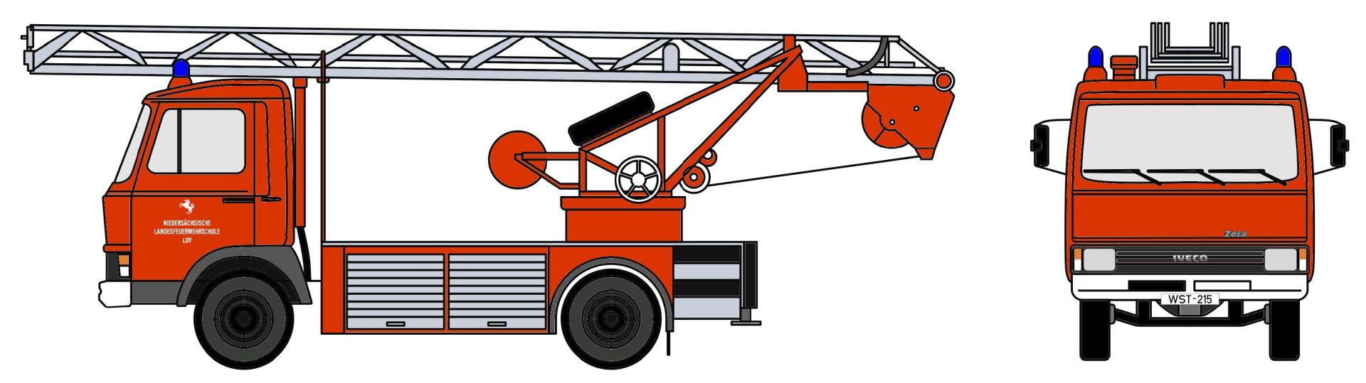 Loewe 4120 - Iveco Magirus "Zeta"  90M5 - DL18 Feuerwehr Loy (Facelift)