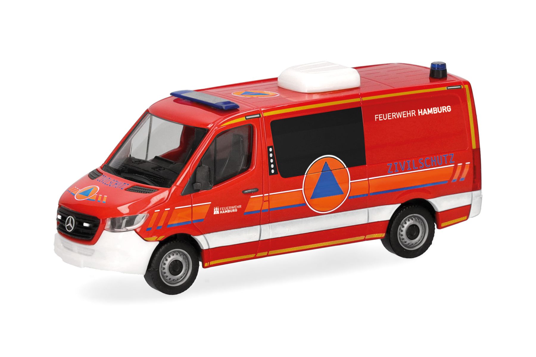 Herpa 099561 - Mercedes-Benz Sprinter '18 Halbbus Flachdach "Feuerwehr Hamburg/CBRN-ErKW"