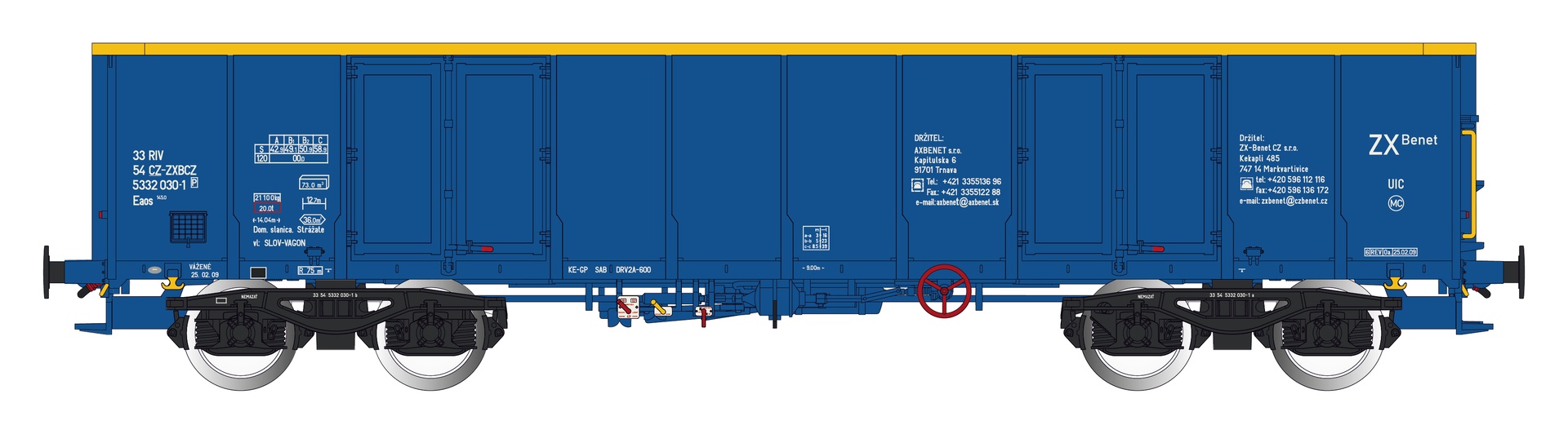 Albert Modell 533013 - Offener Güterwagen Eaos, CZ-ZXBCZ, Ep.VI