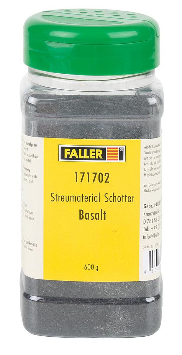 Faller 171702 - Streumaterial Schotter, Basalt, 600 g