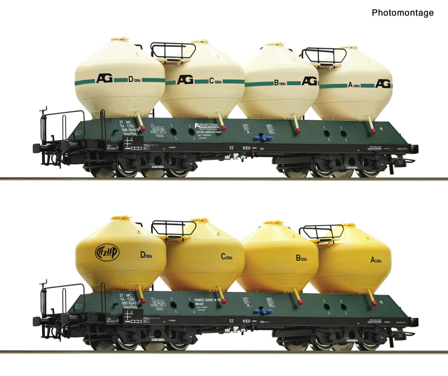Roco 6600236 - 2er Set Silowagen Uacs 451.1, CSD, Ep.IV
