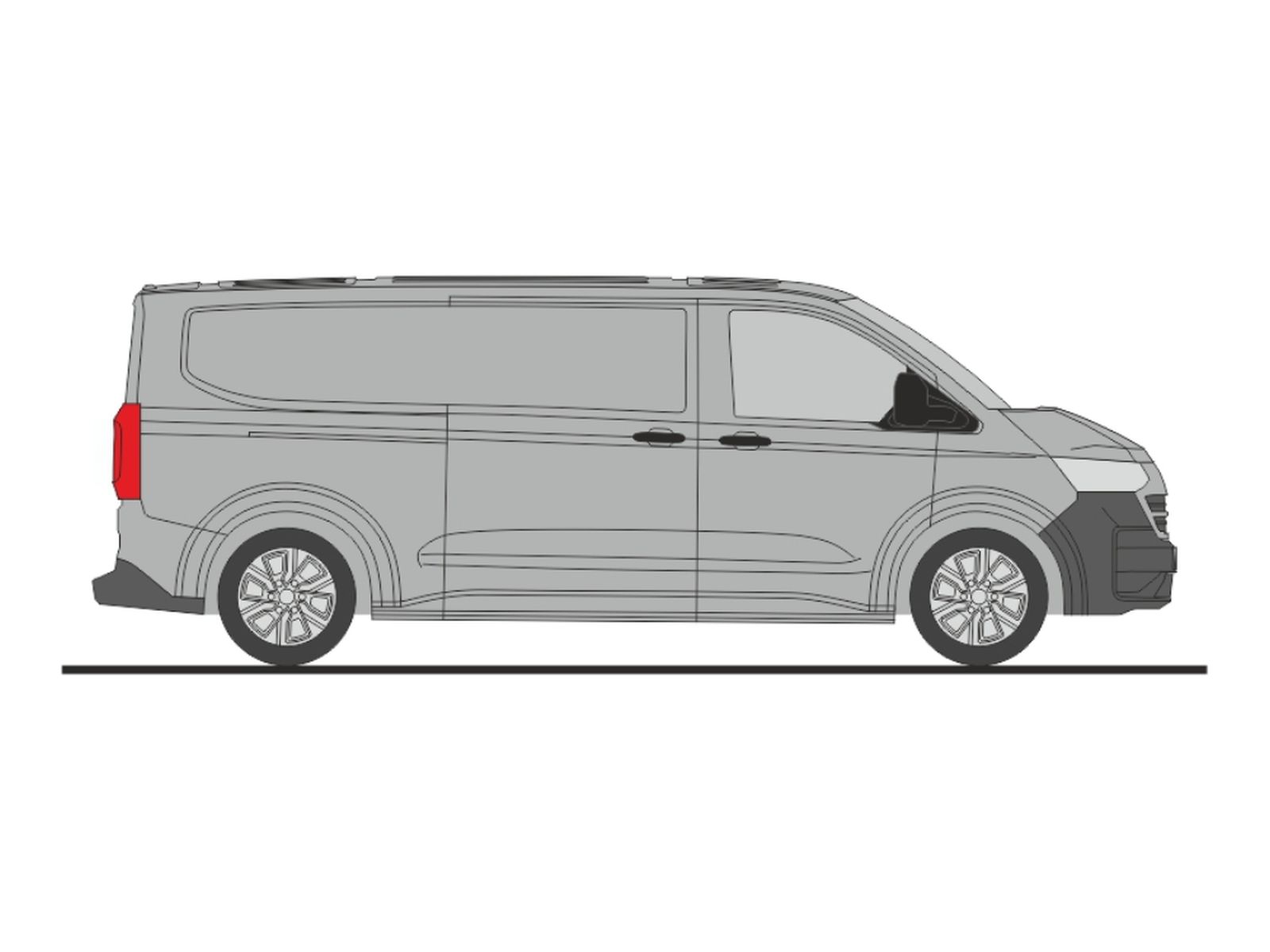Rietze 11717 - Volkswagen Transporter T7 Kasten LR FD light grey metallic