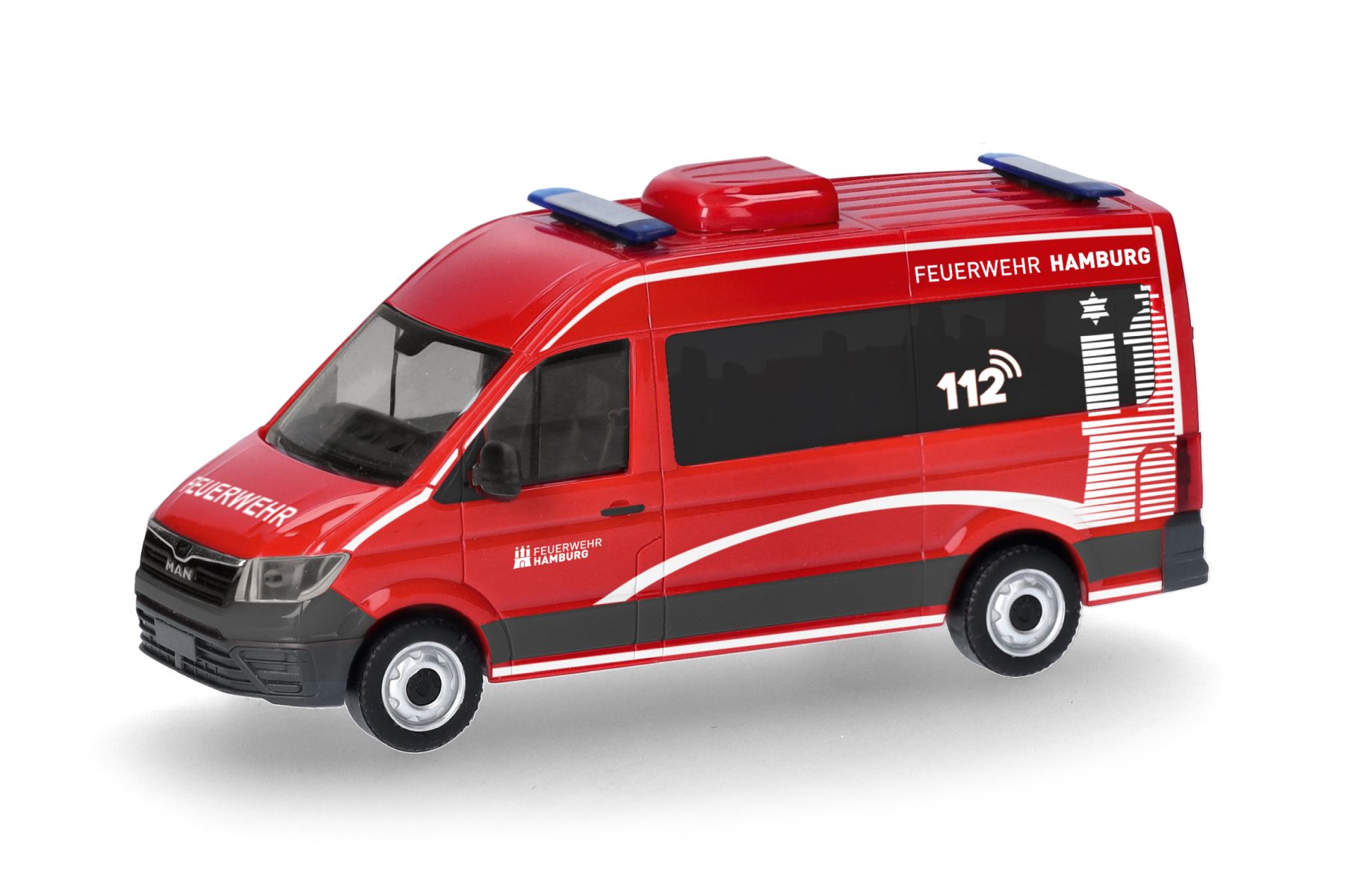 Herpa 099325 - MAN TGE Bus Hochdach MTW "Feuerwehr Hamburg"