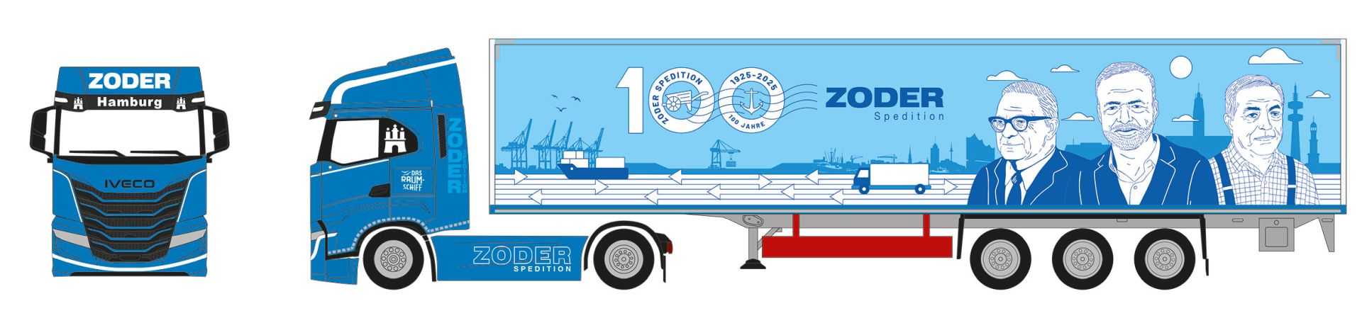 Herpa 961479 - Iveco S-Way MY24 Koffer-Sattelzug "100 Jahre Zoder Spedition"