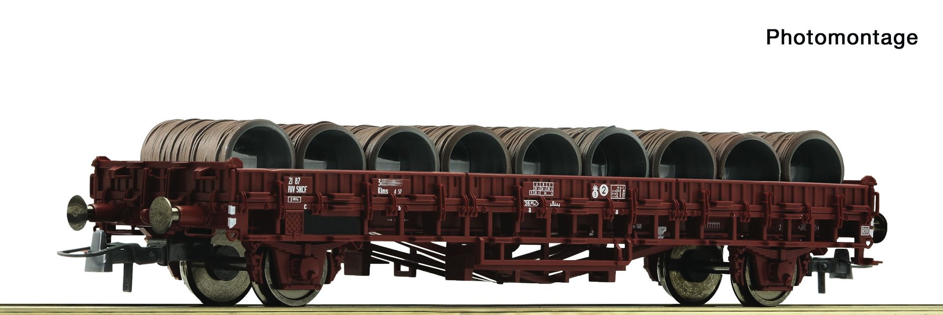 Roco 6600300 - Flachwagen Klms mit Drahtrollen, SNCF, Ep.IV