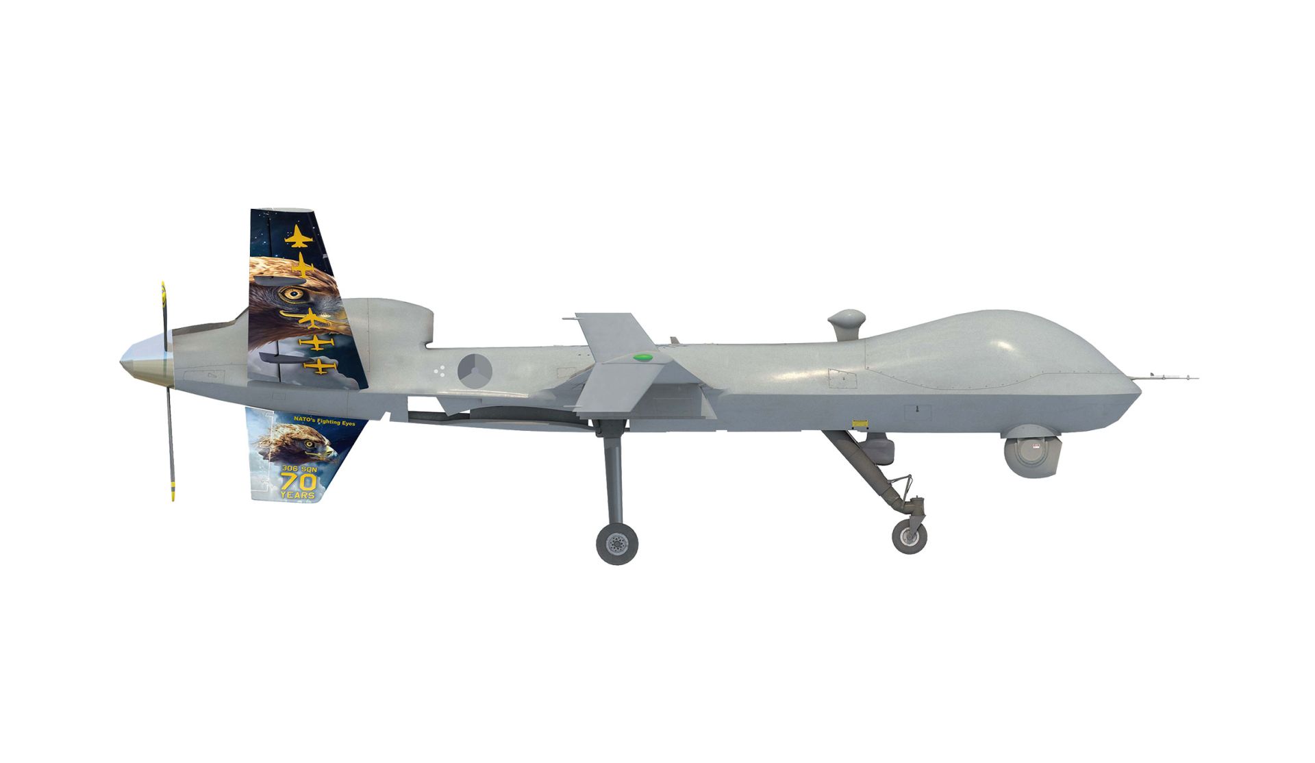 Herpa 580915 - Royal Netherlands Air Force MQ-9A Reaper Block 5 - 306 Squadron, Leeuwarden "70 Years"