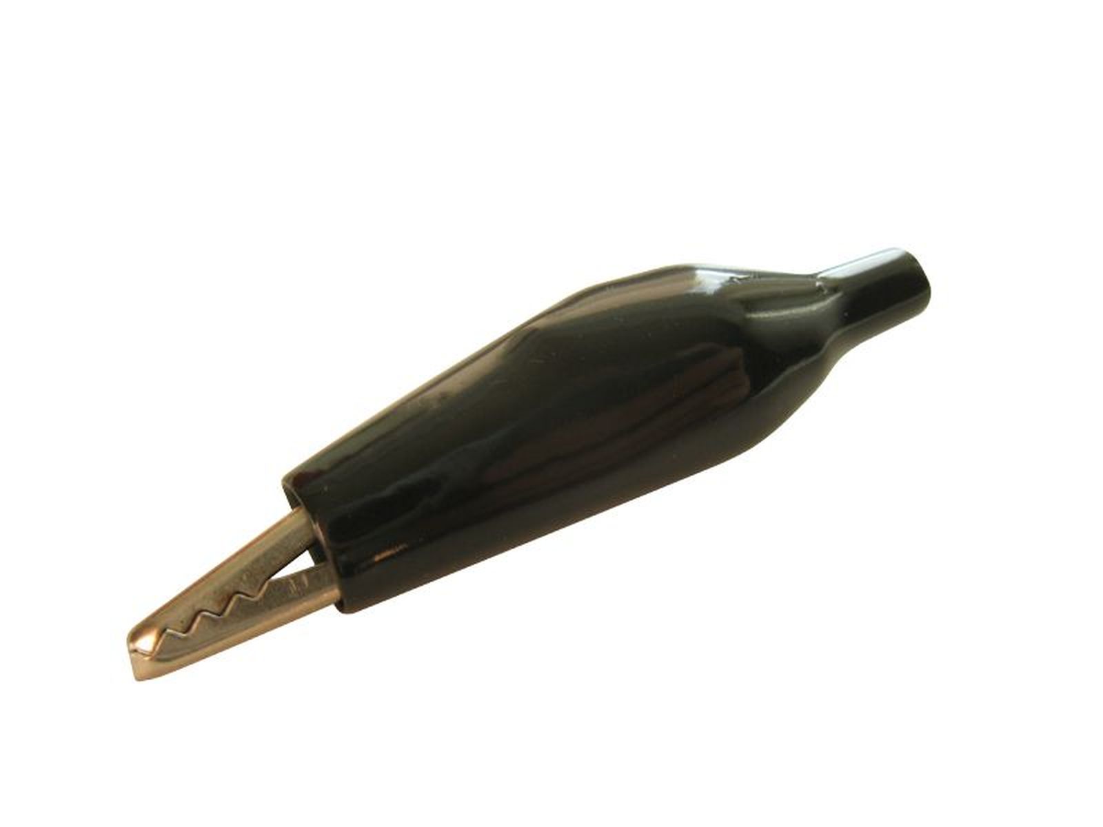 Schönwitz 00470 - 10 Stück Krokoklemme Krokodilklemme vollisoliert 34mm schwarz