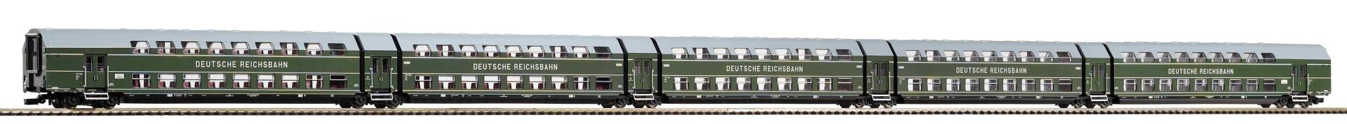 Piko 53124 - Doppelstock-Gliederzug, 5-teilig, DGBe12, DR, Ep.III Piko 53124 - Doppelstock-Gliederzug, 5-teilig, DGBe12, DR, Ep.III