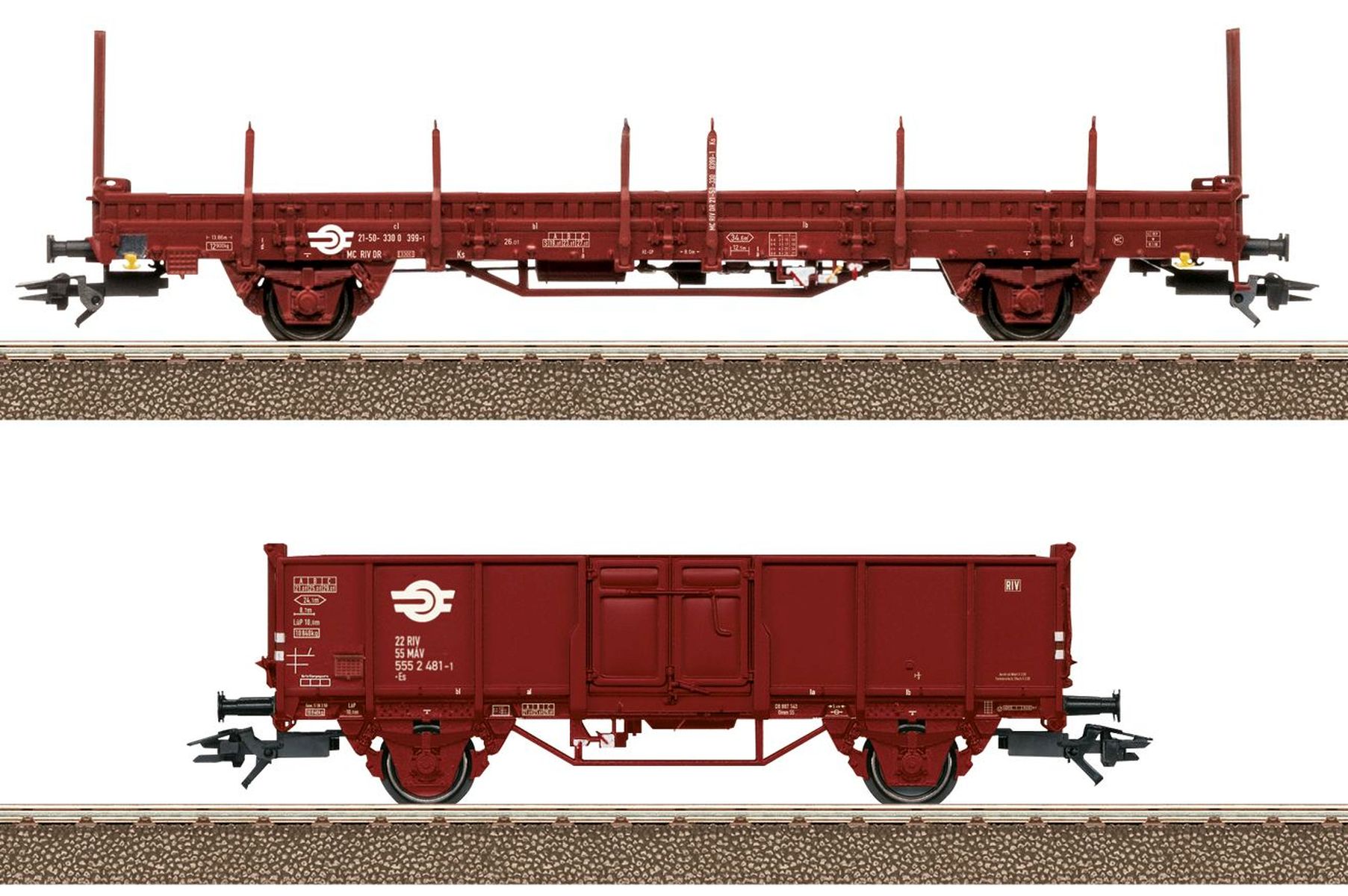 Trix 24191 - 2er Set Güterwagen, MAV, Ep.VI