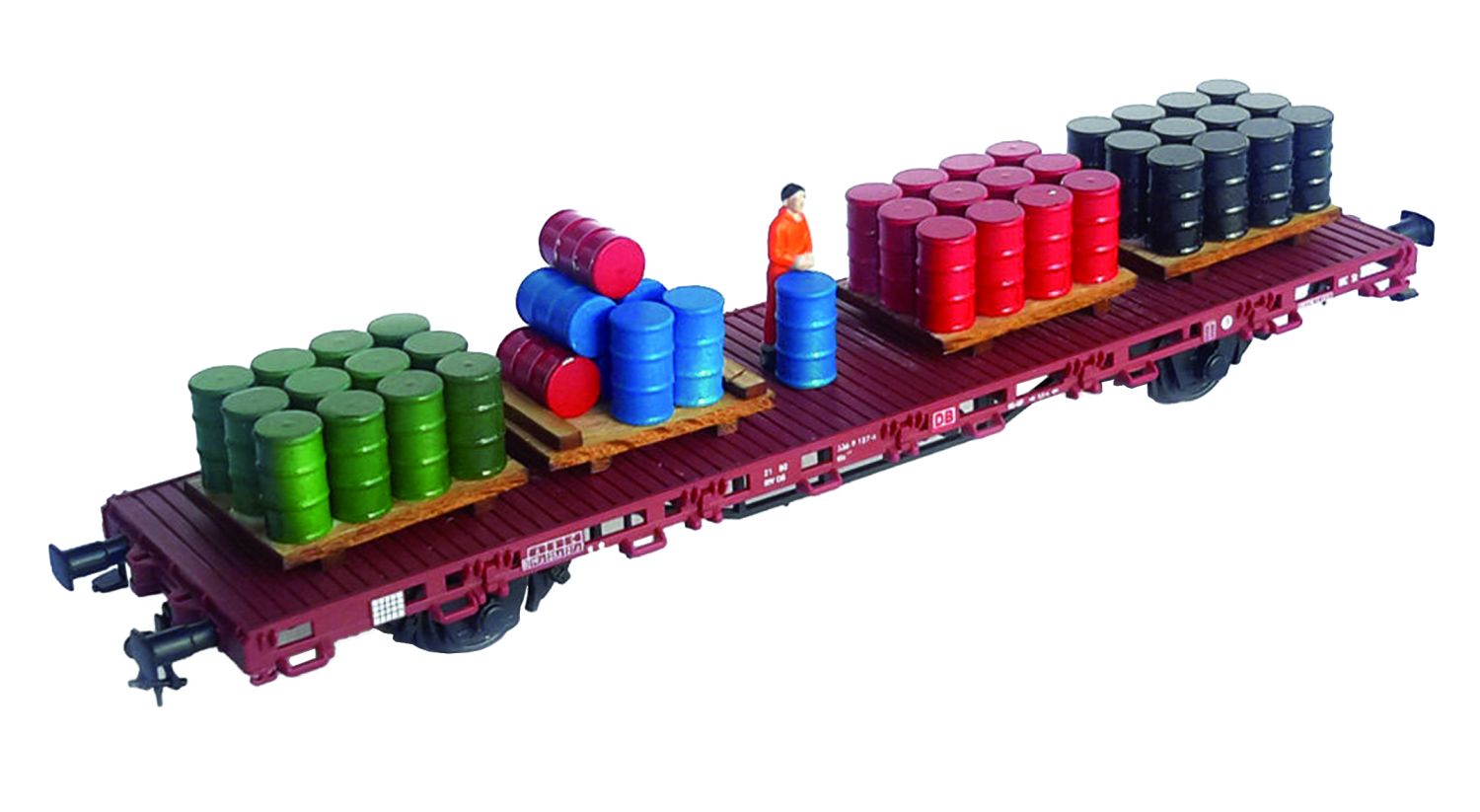 Proses PHL-K-07 - Ölfässer aus gedrehtem Aluminium Set 24 Fässer+Bausatz Paletten aus Holz