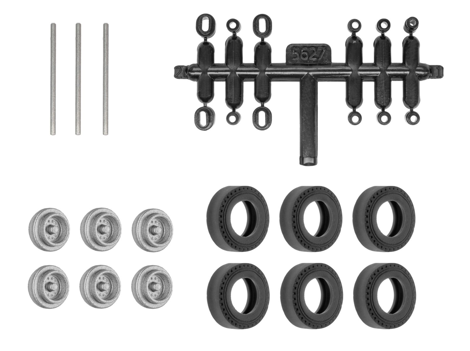 Viessmann 8438 - Nachrüst-Set Gummireifen für kibri Anhänger und Auflieger, Einfachbereifung, Ø 10,4 mm