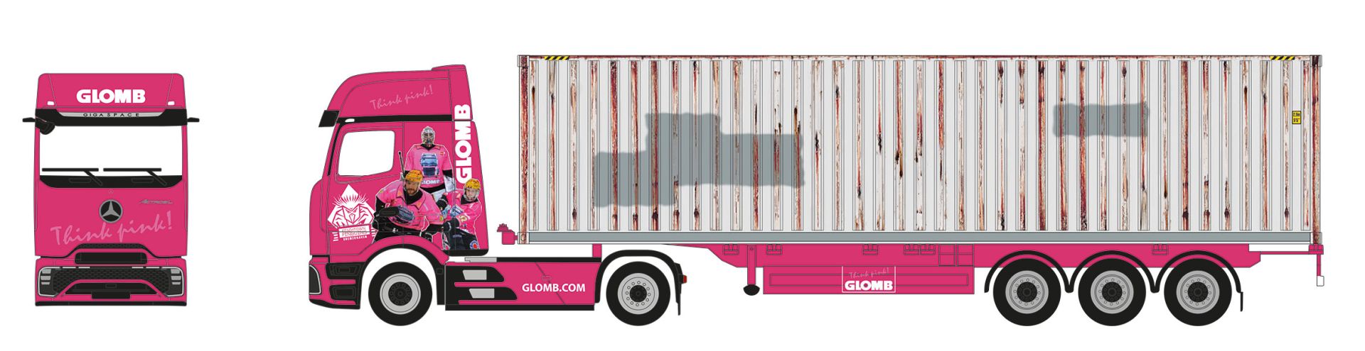 Herpa 961226 - Mercedes-Benz Actros L ProCabin Gigaspace Container-Sattelzug "Glomb"