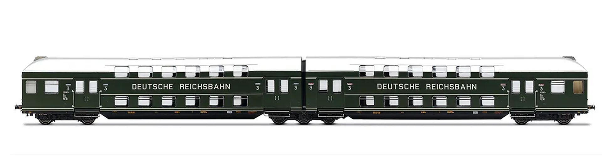 Rivarossi HR4425 - Doppelstockzug, 2-teilig, DR, Ep.III, mit Innenbeleuchtung