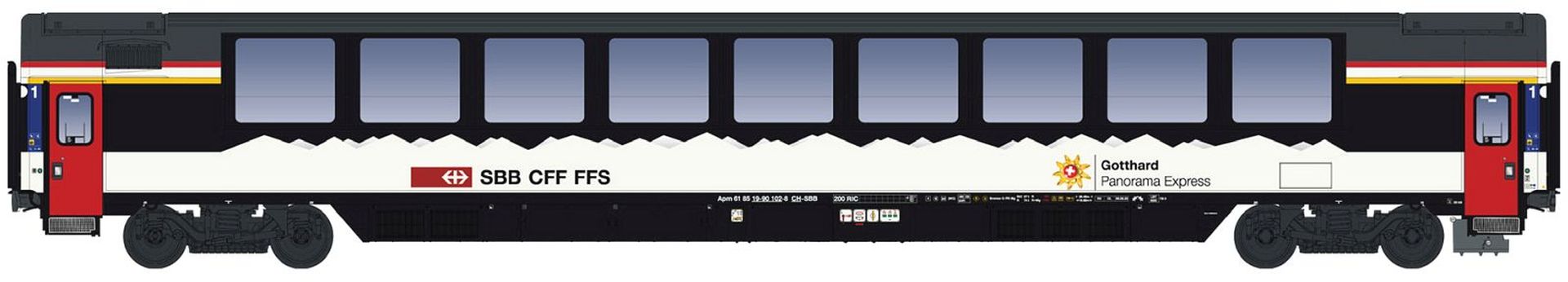 L.S. Models LS47398 - EC-Panoramawagen, 1.Klasse, SBB, Ep.VI