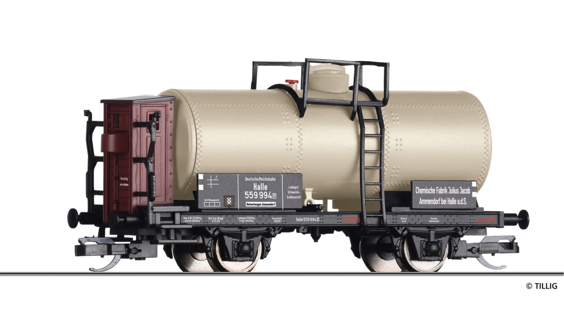 Tillig 95876 - Kesselwagen 'Chemische Fabrik Julius Jacob, Ammendorf', DRG, Ep.II