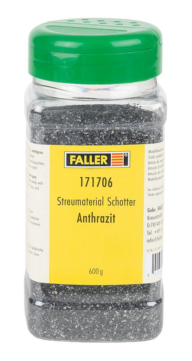 Faller 171706 - Streumaterial Schotter, anthrazit, 600 g