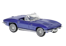 Brekina 18028 - Chevrolet Corvette C2 Cabrio, blau met. offen