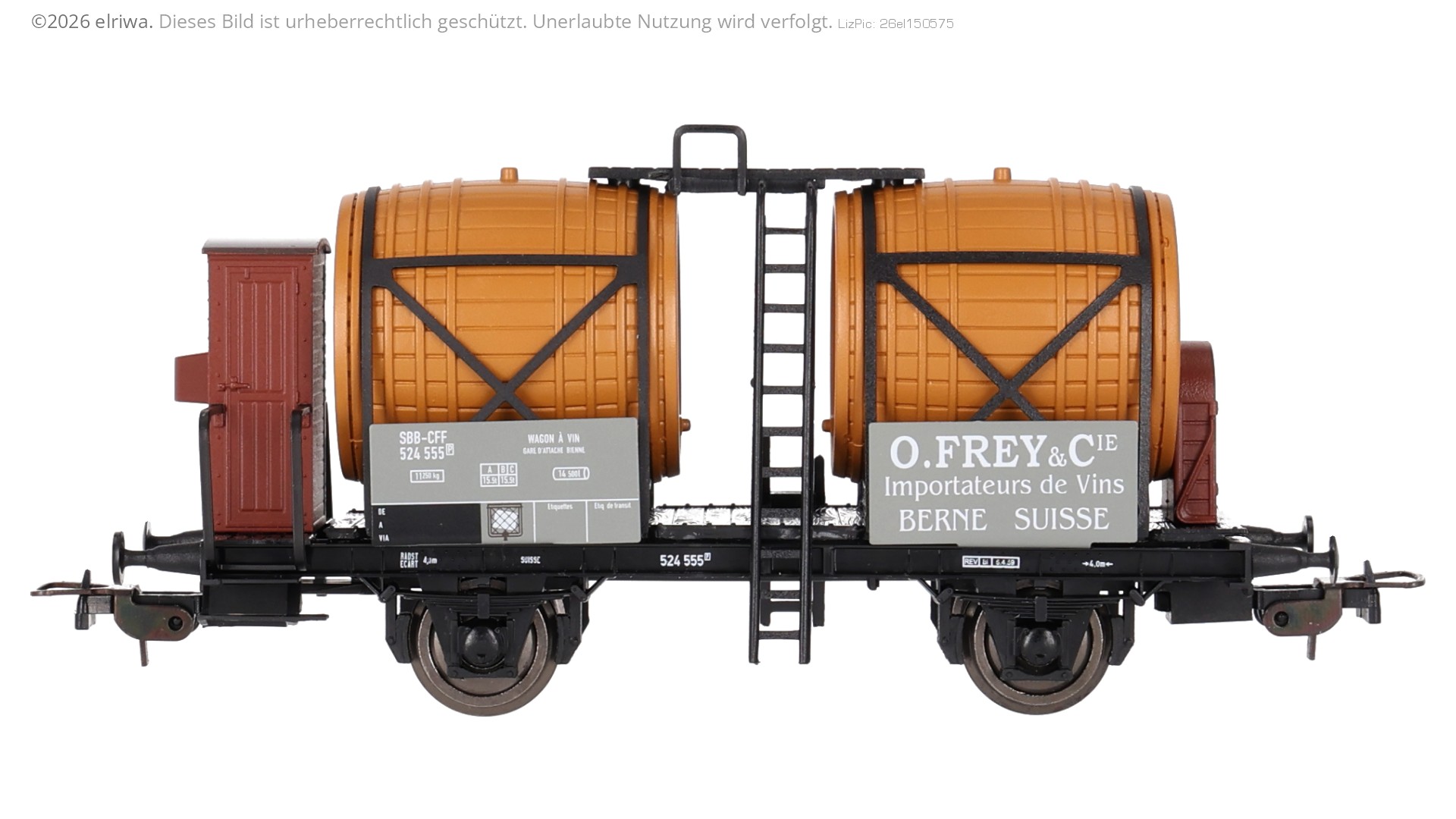 Tillig 76763 - Weinfasswagen, SBB, Ep.III 'O. Frey & Cie. Weinimporte'