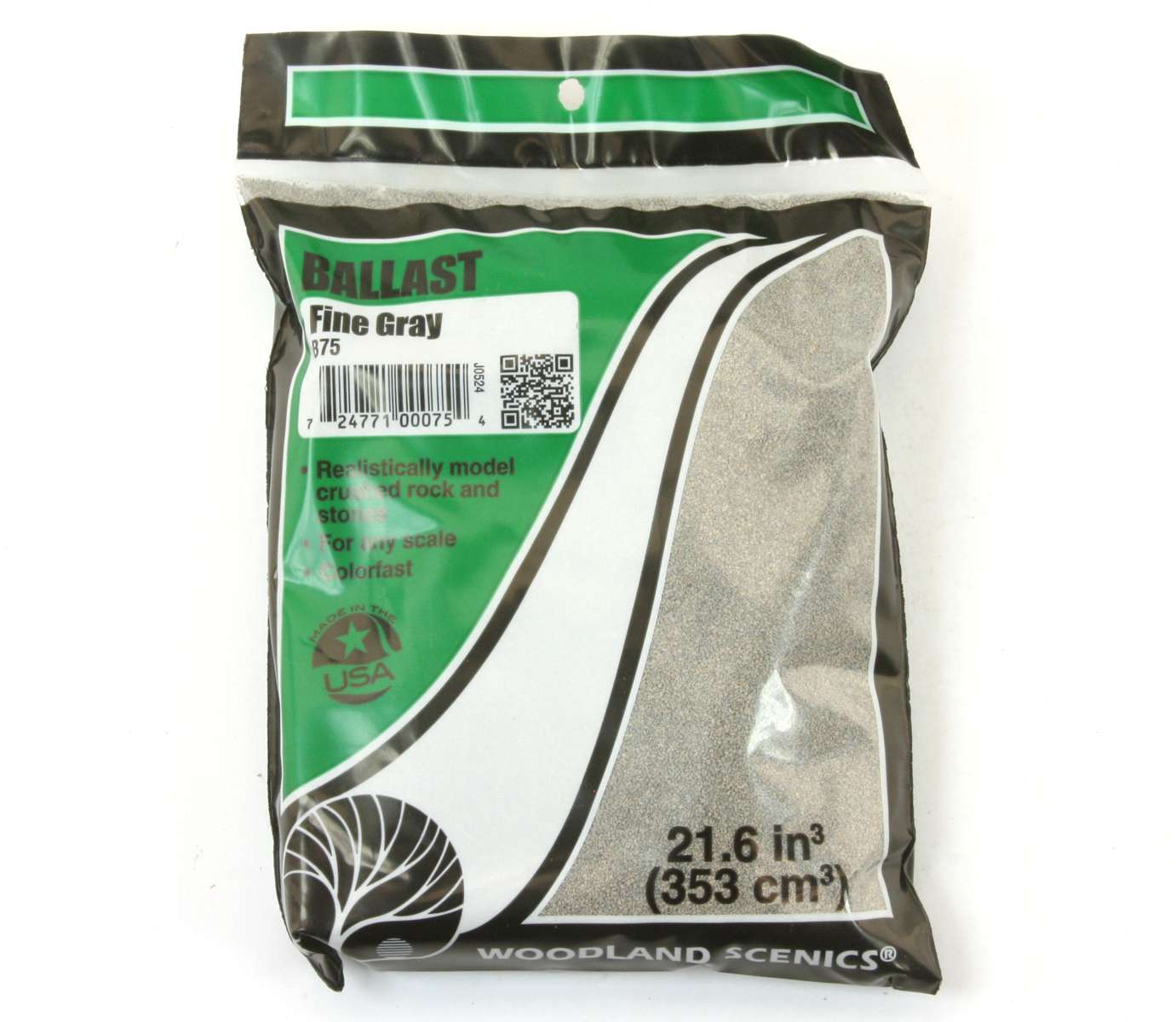 Woodland WB75 - Schotter grau, fein, 210g