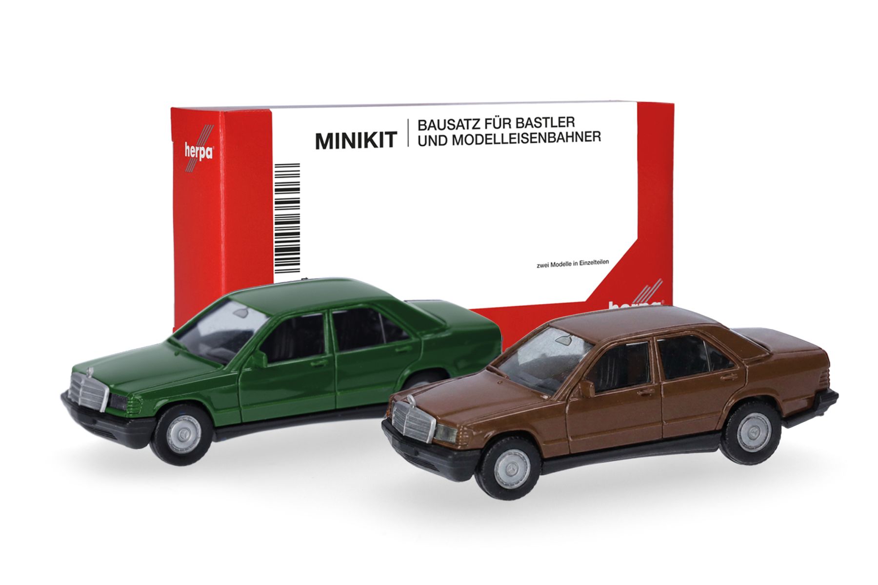 Herpa 012409-010 - MiniKit: Mercedes-Benz 190, achatgrün und braunmaron (2 Stück)