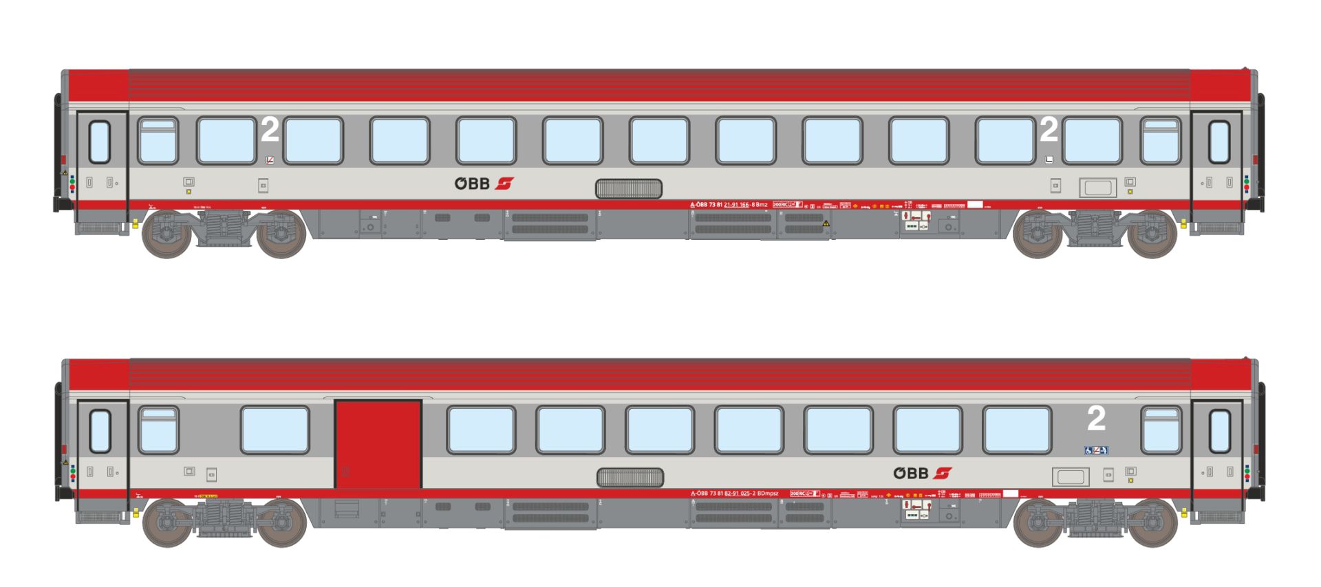 ASM 258177 - 2er Set Personenwagen BDbmpsz + Bmz, ÖBB, Ep.VI