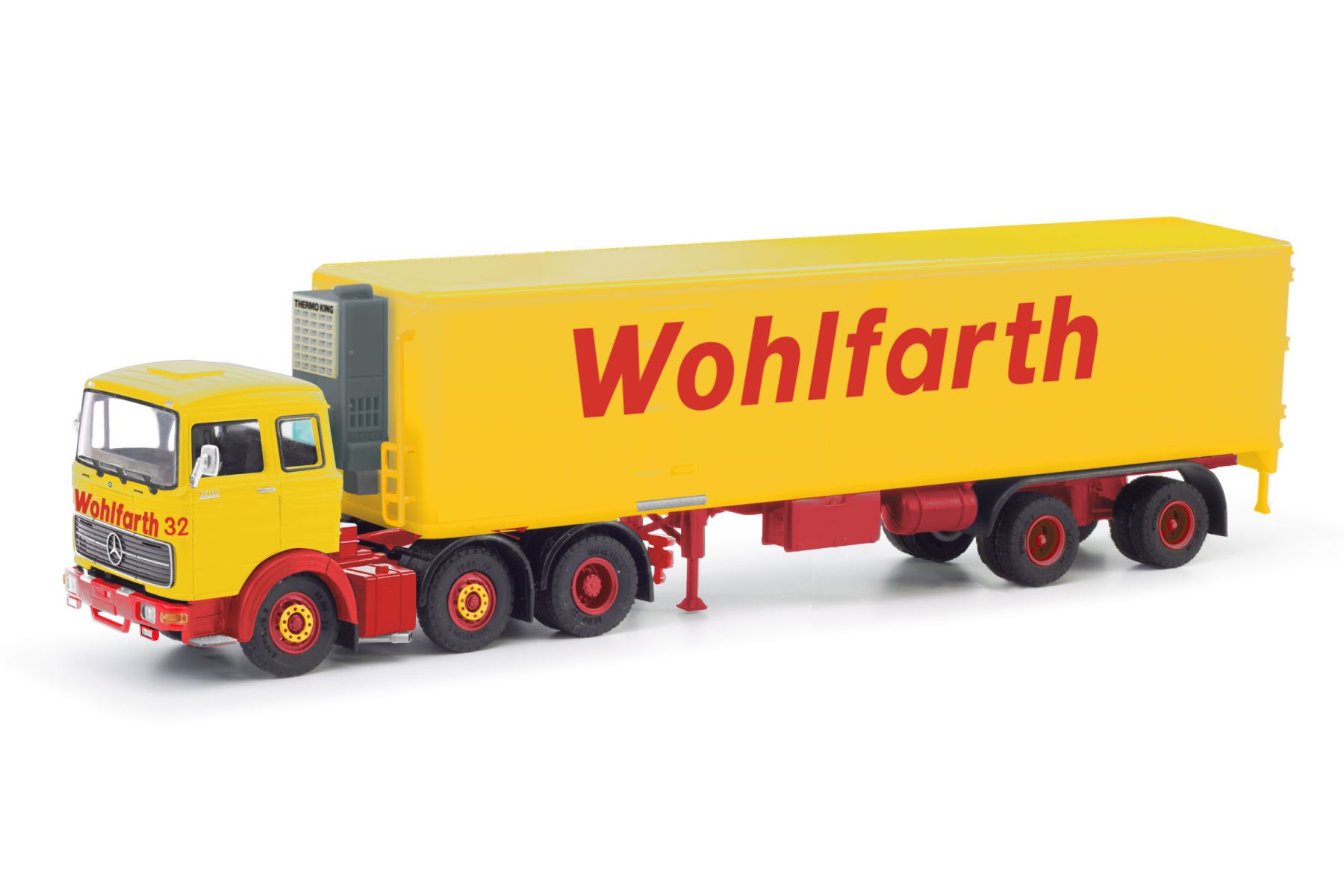 Herpa 87MBS026277 - Mercedes-Benz LPS 2032 Kühlkoffer-Sattelzug "Wohlfarth"