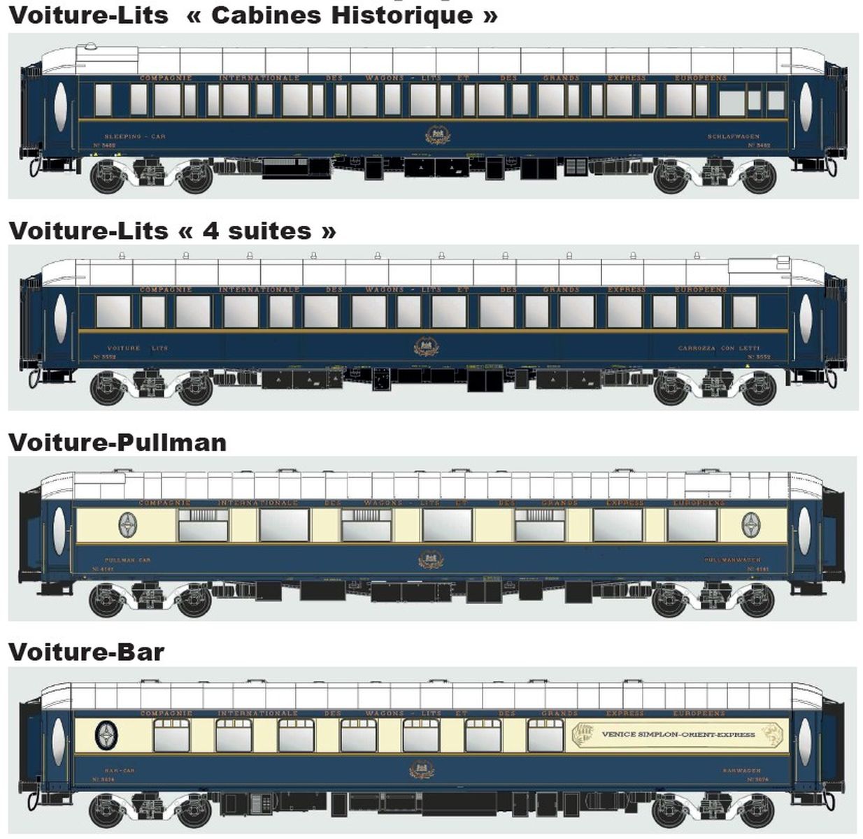 L.S. Models MW1007 - 4er Set Personenwagen VSOE, Ep.VI, Set 1