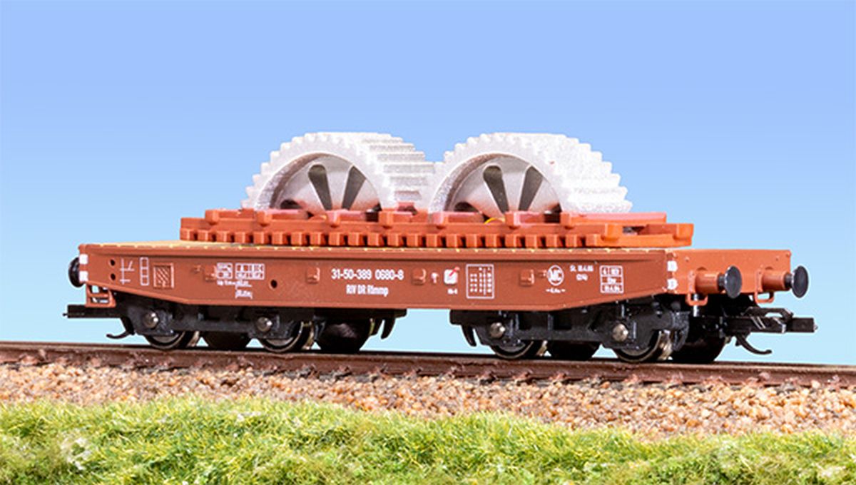 Schirmer 20523 - Schwerlastwagen Rlmmp mit Ladegut Zahnrad, DR, Ep.IV