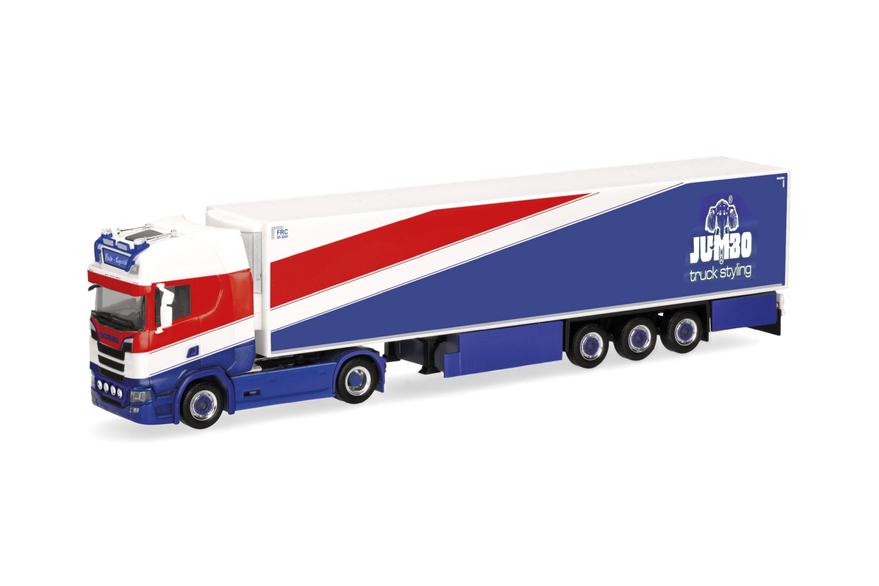 Herpa 320399 - Scania CS 20 HD Kühlkoffer-Sattelzug "Heide Logistik/Jumbo Fischer"