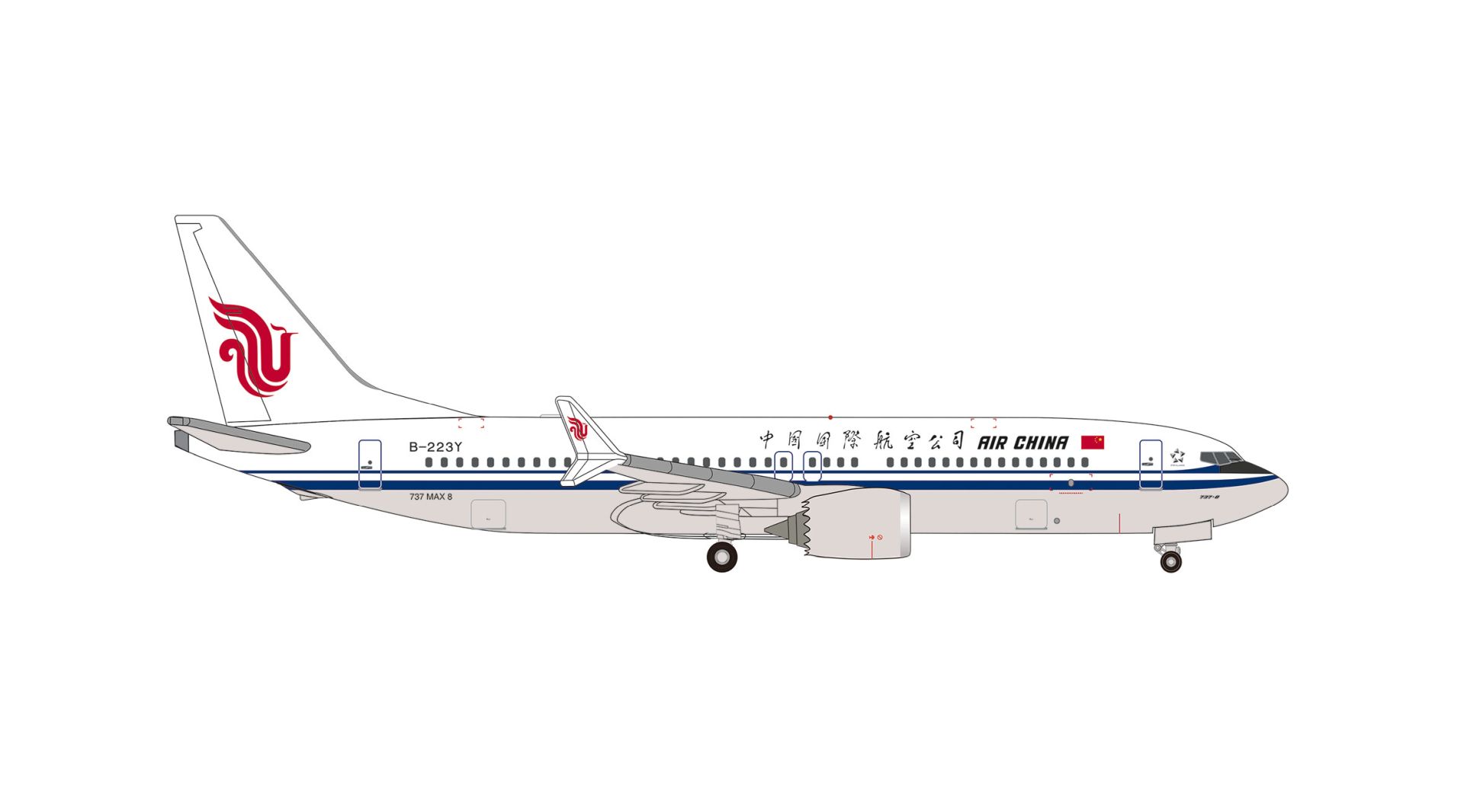 Herpa 539654 - Air China Boeing 737 Max 8 - B-223Y