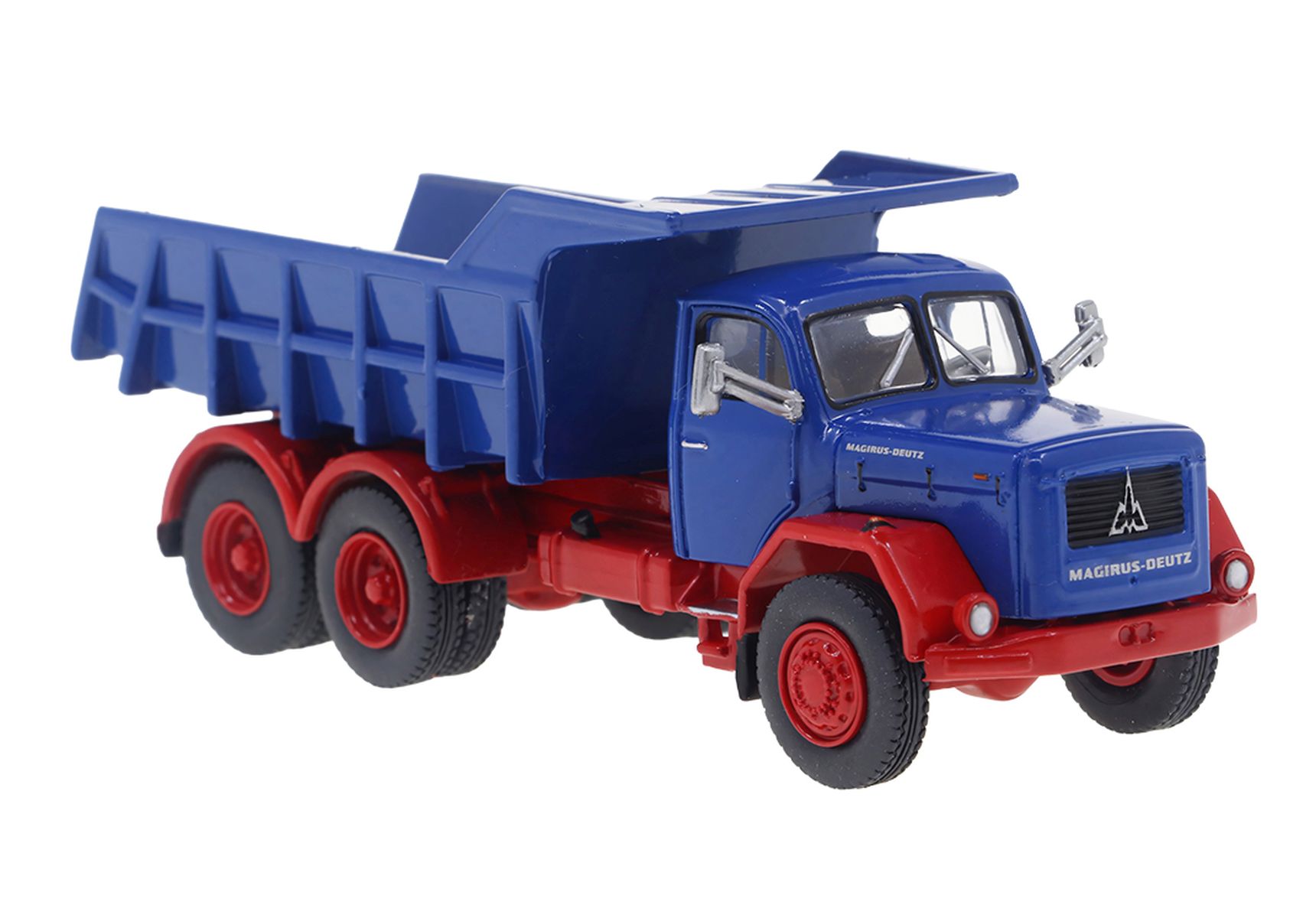 Brekina 83303 - Magirus Kipper, blau/rot