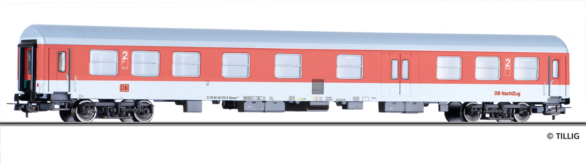 Tillig 75020 - Reisezugwagen 2. Klasse mit Gepäckabteil BDomsb 274.1 der DB NachtZug, DBAG, Ep.V