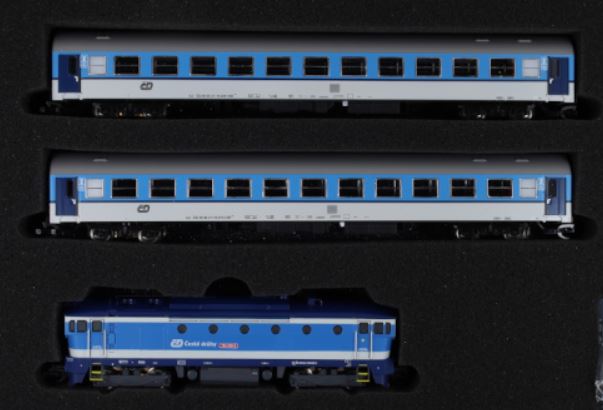 3er Set mit Diesellok 754 028 + 2 Personenwagen Bt, CD, EP.VI