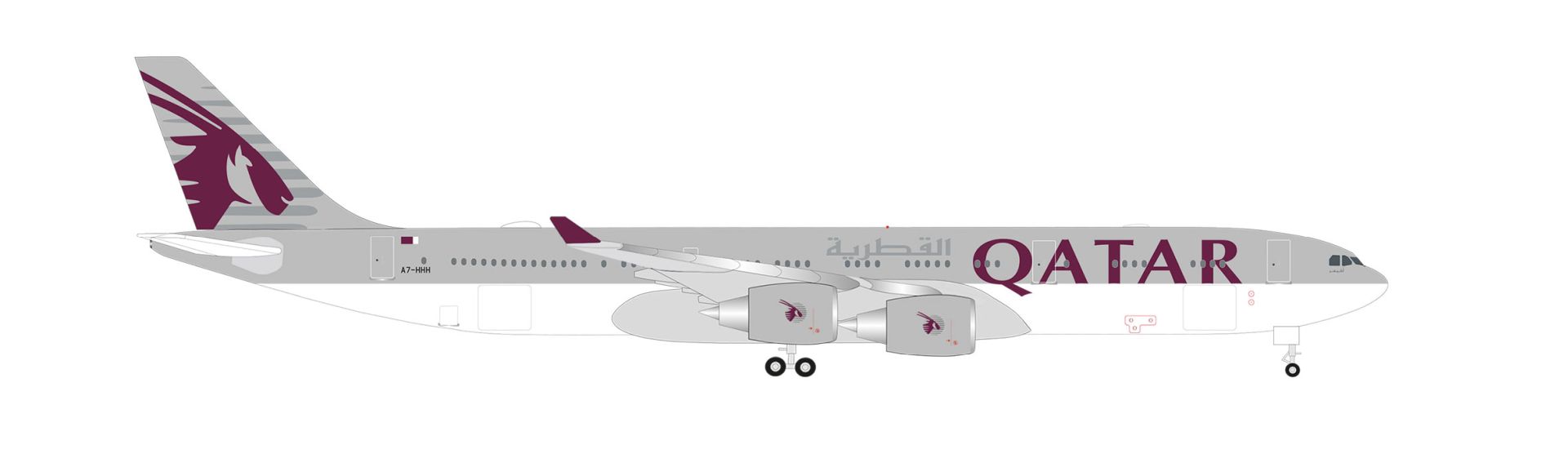 Herpa 538923 - Qatar Amiri Flight Airbus A340-500 - A7-HHH